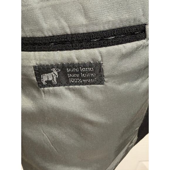 Vintage Gianni Wool Blazer Mens 44R Black Made USA Minimalist Classic - Picture 6 of 12